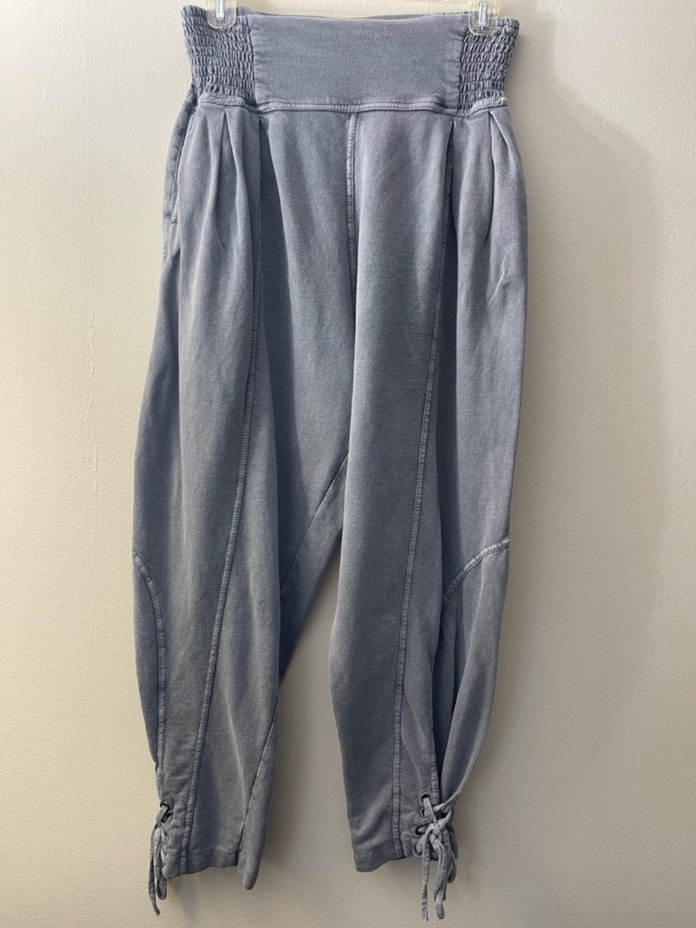 Free People cotton sweat pants in Slate Gray
